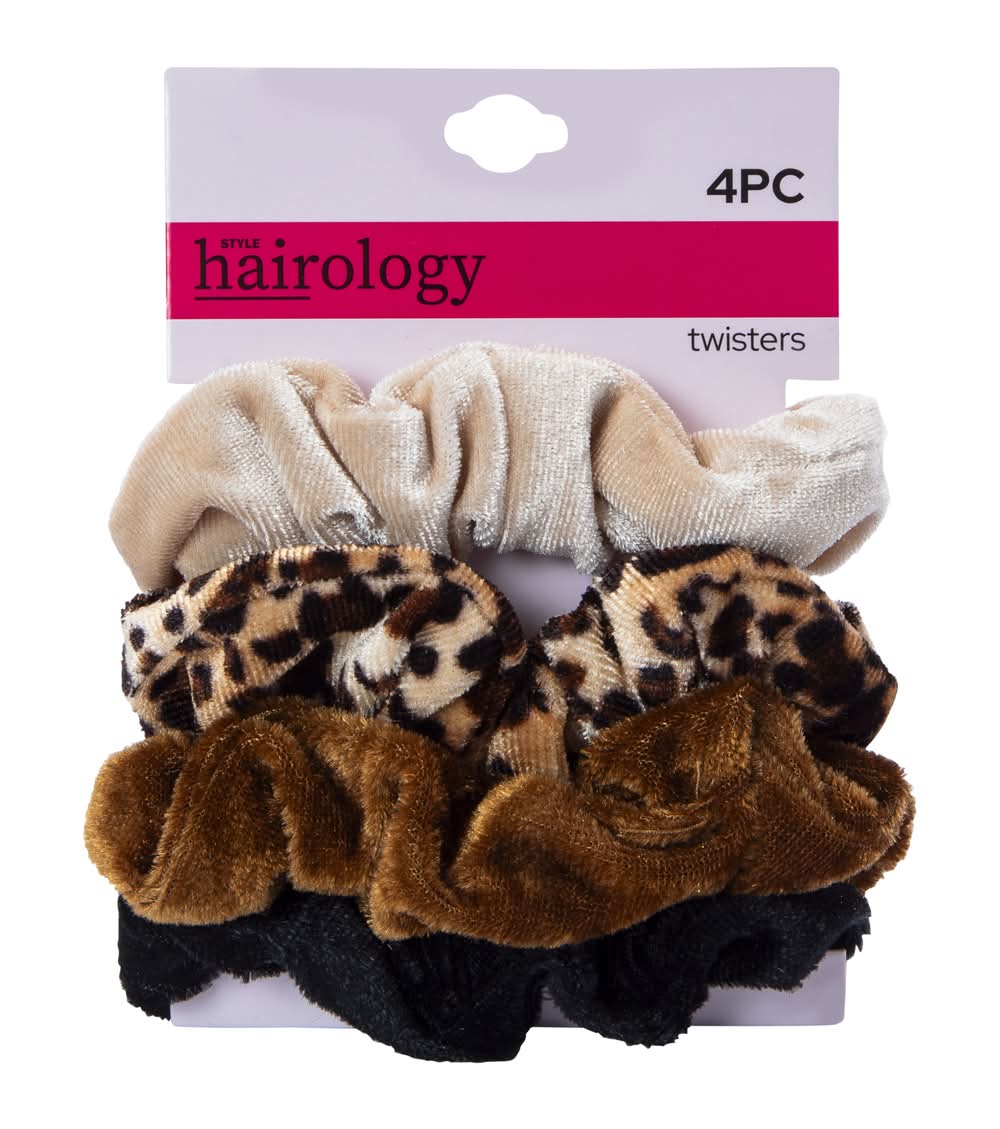 Velvet Twister Scrunchie Set 4-Count