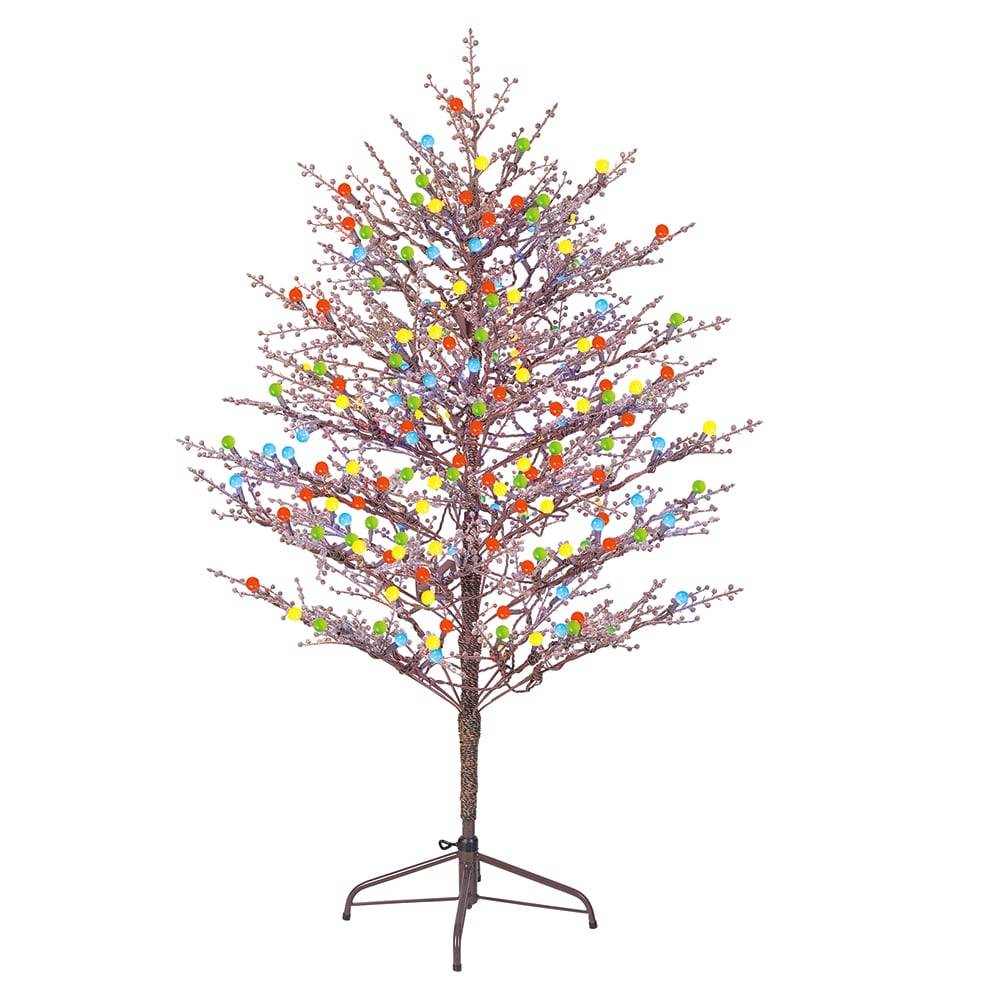 GE 5-ft Brown Winterberry Pre-lit LED Artificial Christmas Tree | 20009LO