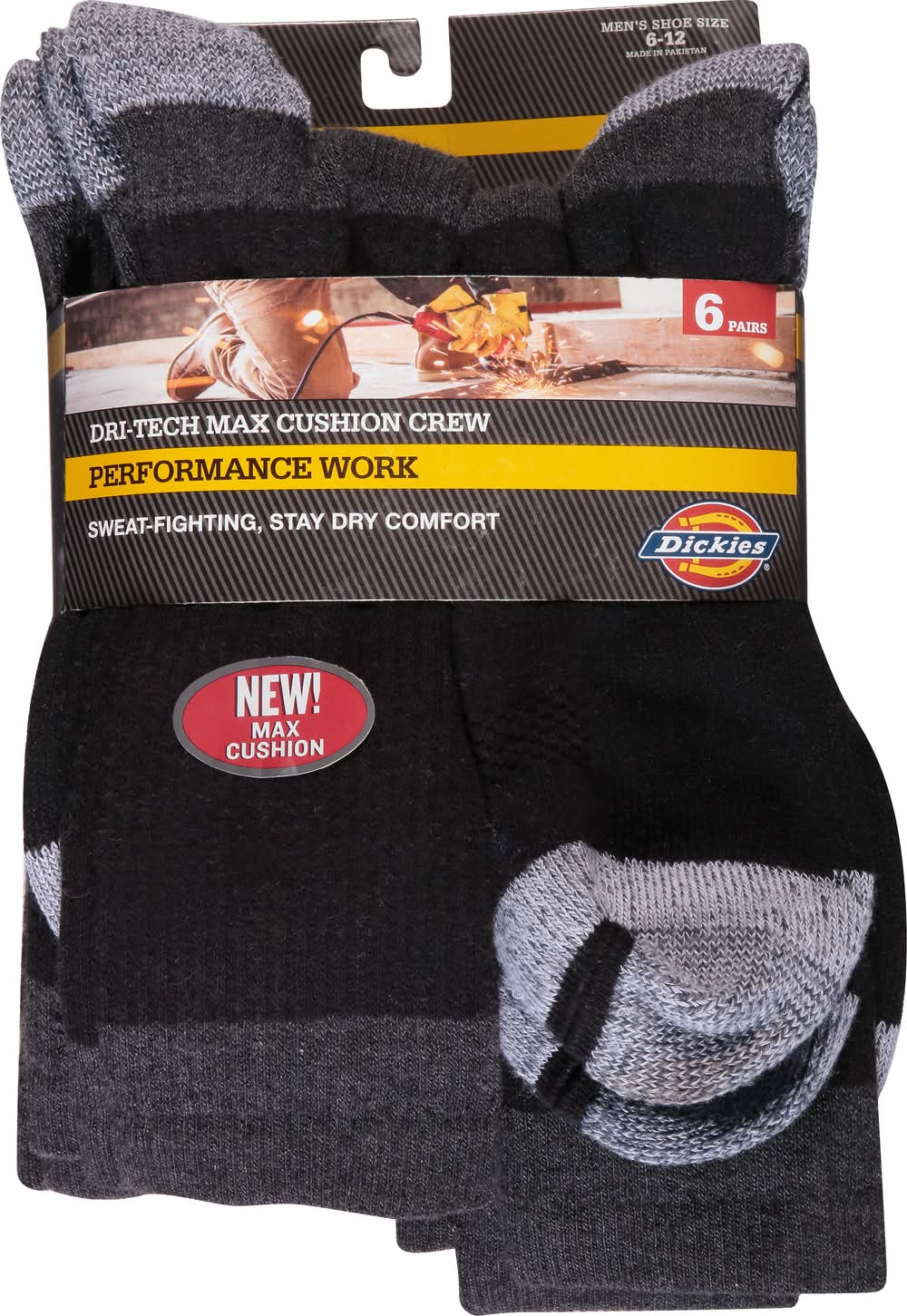 Dickies Dri-Tech Max Cushion Crew Black Men's