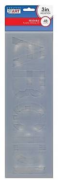 Cosco Reuseable Stencil Kit Transparent Plastic, 3 inch