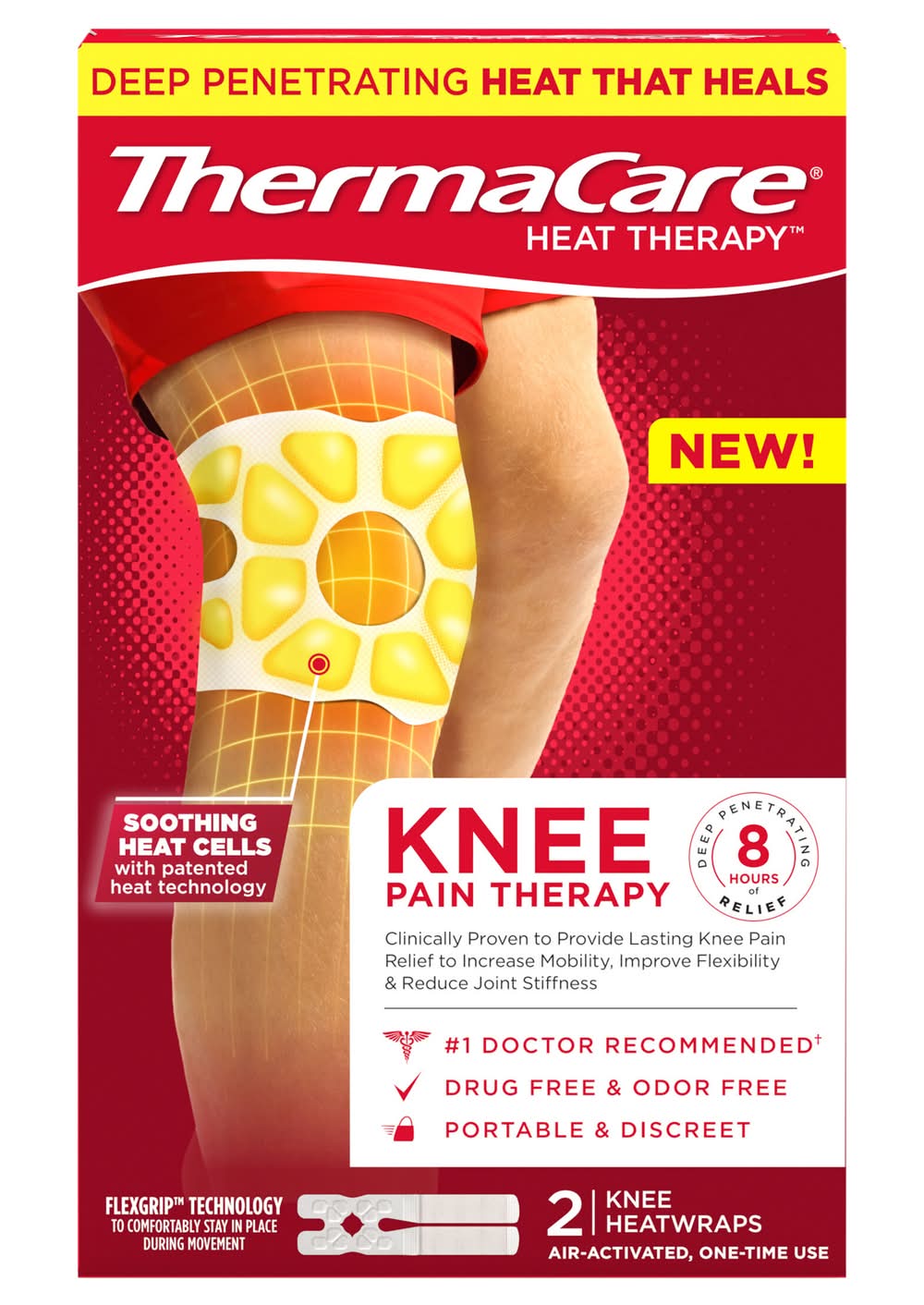 ThermaCare Knee Heat Wraps For Knee Pain Relief (2 ct)