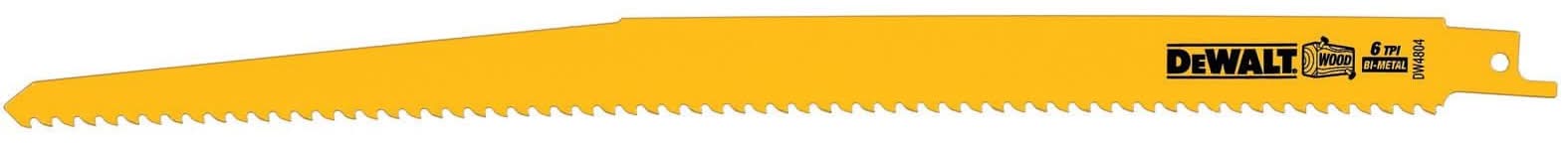 DeWalt Bi-metal 12-in 6 TPI Wood cutting Reciprocating Saw Blade