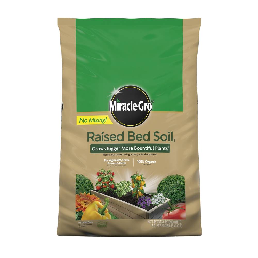 Miracle-Gro 1.5-cu ft Fruit, Flower and Vegetable Organic Raised Bed Soil | 73959440