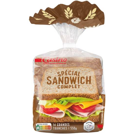 Casino Pain de Mie Complet Spécial Sandwich 550g