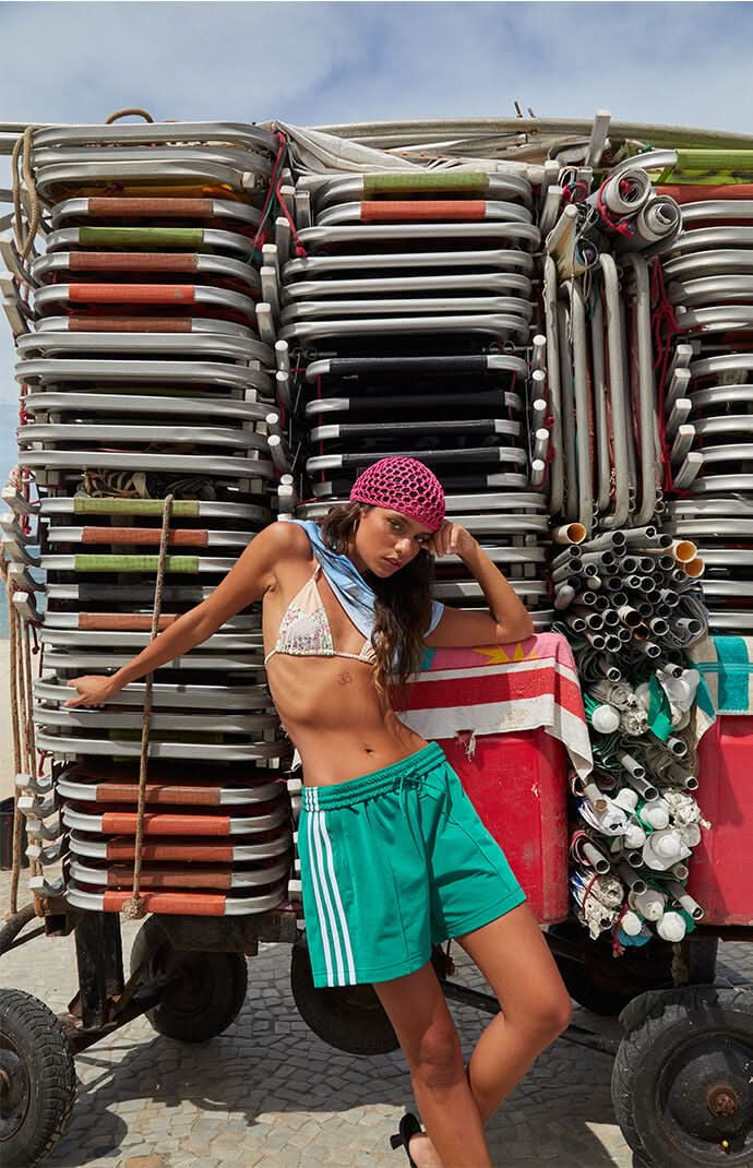 Women's Patchwork Floral Summer Triangle Bikini Top Multi XS