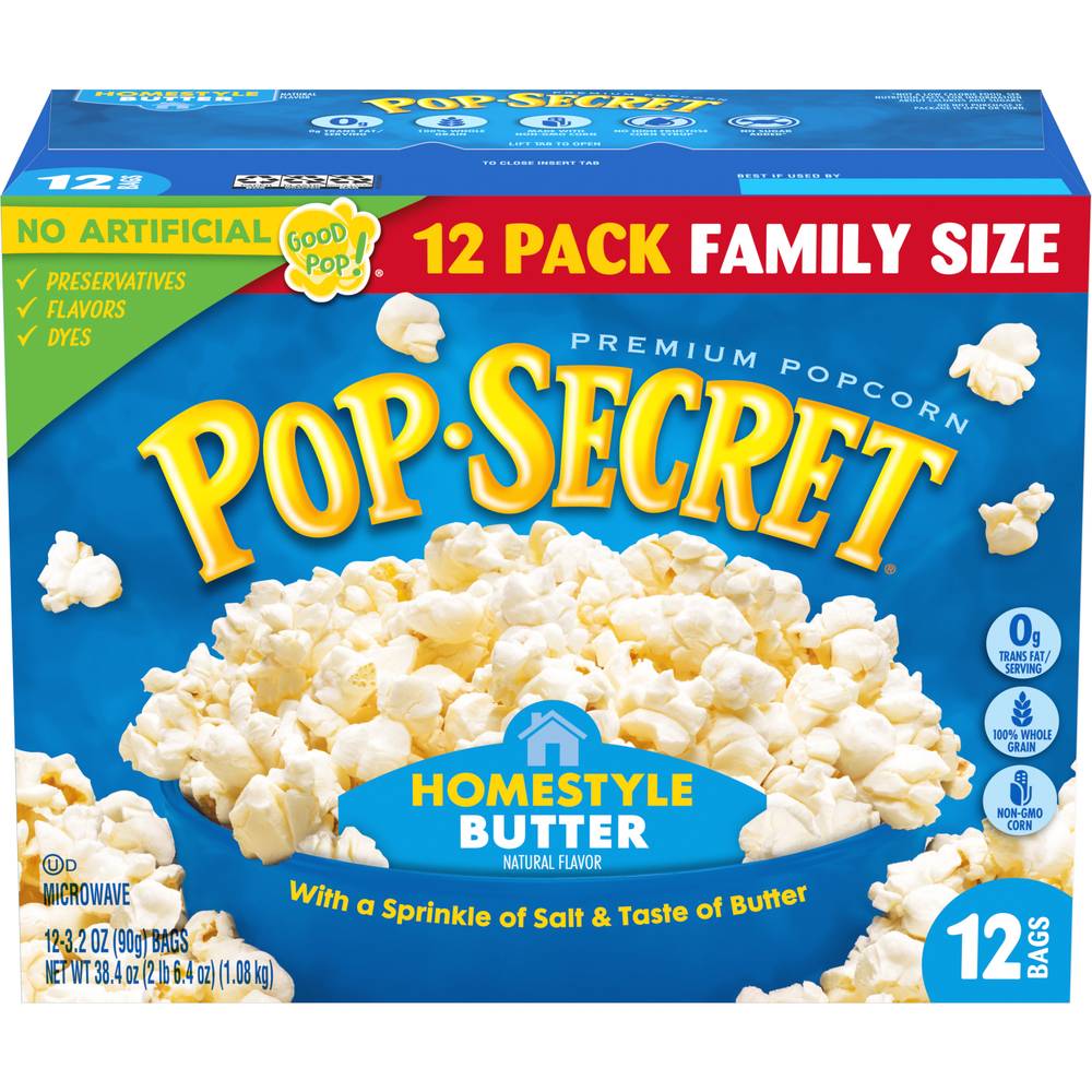 Pop Secret Homestyle Butter Family Size Popcorn (2.4 lbs)