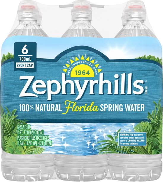 Zephyrhills 100% Natural Florida Spring Water (6 pack, 23.69 fl oz)