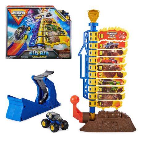 Monster Jam World Finals Big Air Challenge Playset with Exclusive 1:64 Scale Die-Cast Monster Truck, Kids Toys for Boys and Girls Ages 3 and up (Walmart Exclusive)