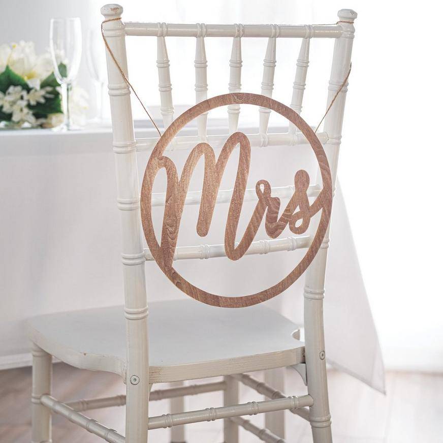 Party City Wedding Mrs Mdf Chair Sign (11.5"/rose/gold)