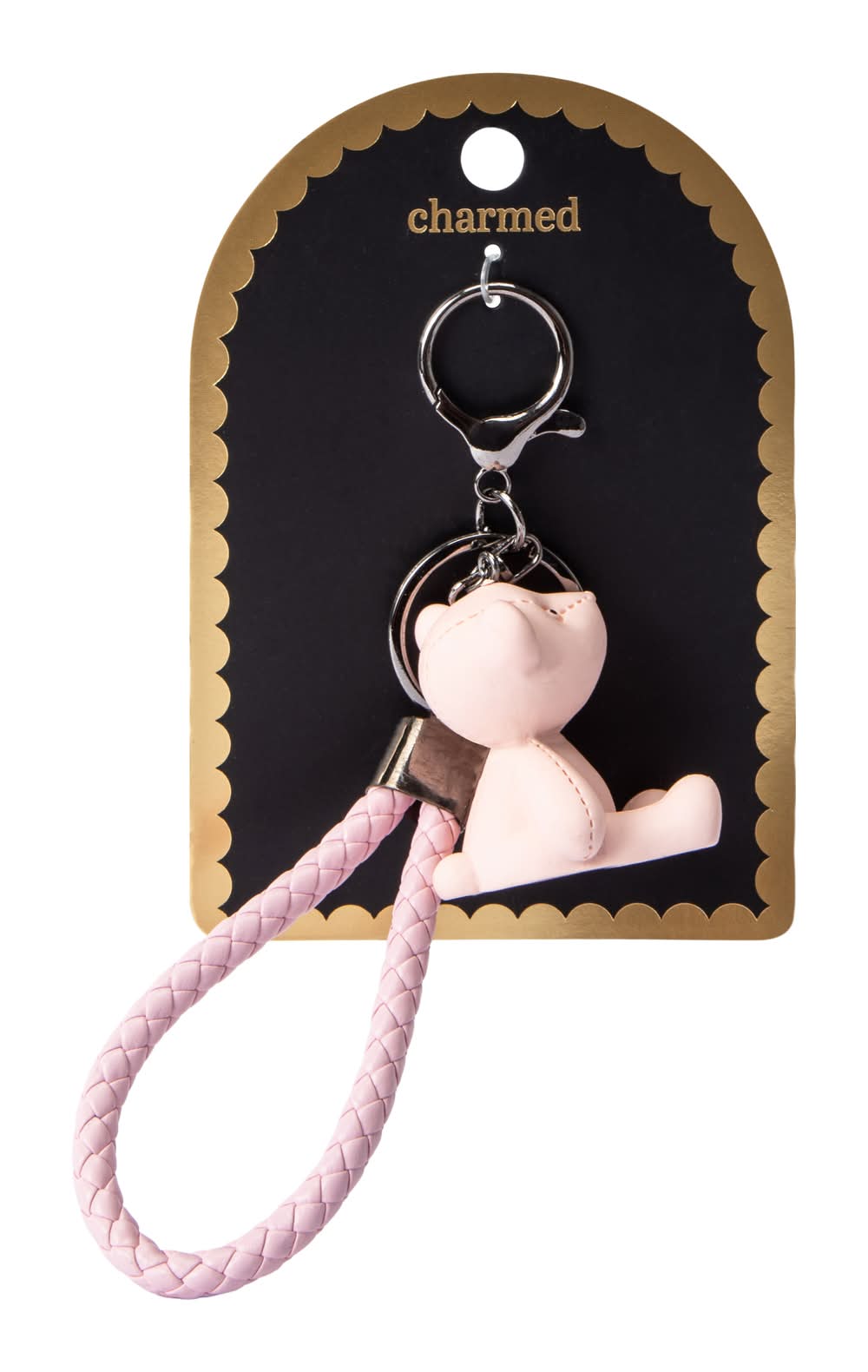 Charmed Pink Bear Charm Key Ring Pink