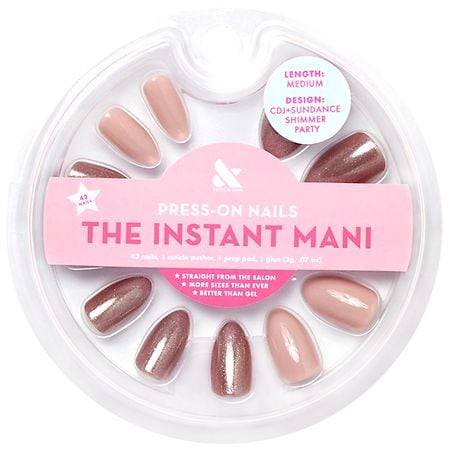 Olive & June The Instant Mani Press-On Nails CDJ + Sundance Shimmer Party - Almond Medium 1.0 set