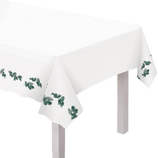 Calm Bright Christmas Plastic Table Cover, 54in x 102in