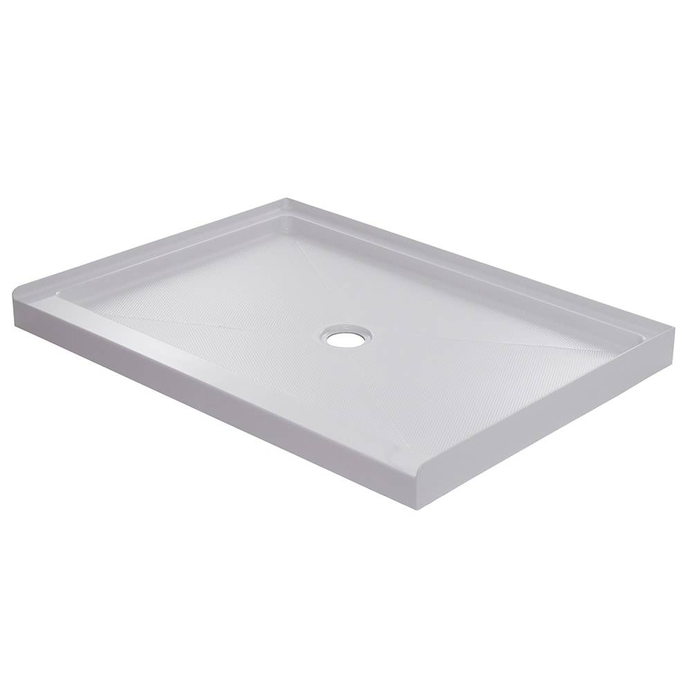 allen + roth Platform 48-in W x 34-in L White Single Threshold Rectangle Shower Pan Base with 2.63-in H Threshold (Center Drain) | SB4834C-W