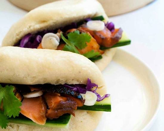 Grilled Salmon Bao Bun