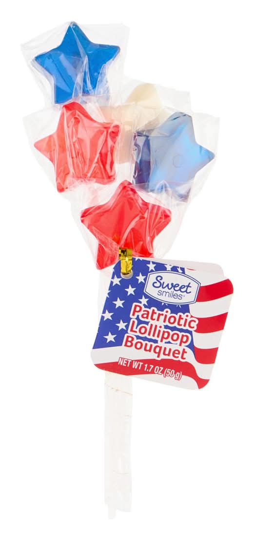 Sweet Smiles Patriotic Lollipop Bouquet (1.7 oz, 5 ct)