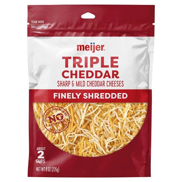 Meijer Triple Cheddar Shredded Cheese Blend (8 oz)