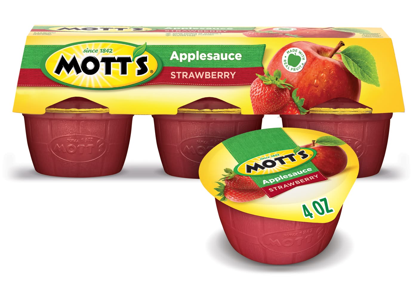 Mott's Applesauce, Strawberry (6 x 4 oz)