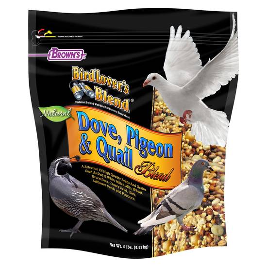 Brown's® BirdLover's® Blend Natural Dove, Pigeon, & Quail Blend Wild Bird Seed (Color: Assorted, Size: 5 Lb)