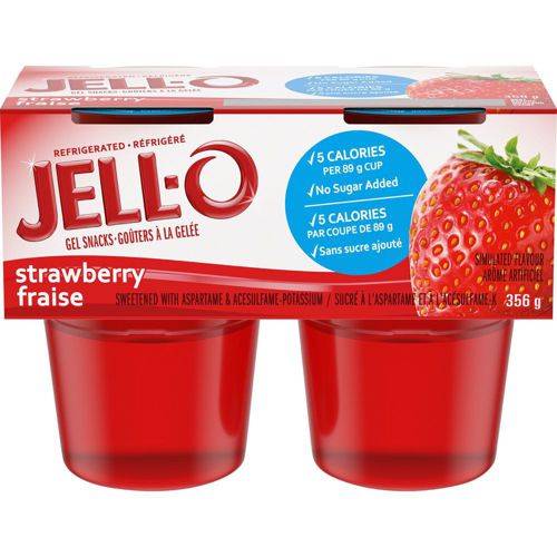 Jell-o goûters à la gelée aux fraises (4unités) - strawberry gel snacks (4 units)