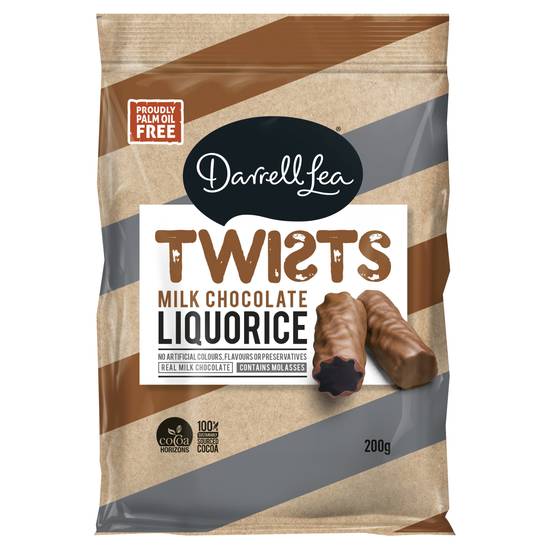 Darrell Lea Twists Milk Chocolate Liquorice 200g