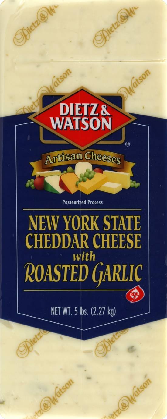 Dietz & Watson New York State Cheddar Cheese With Roasted Garlic (5 lbs