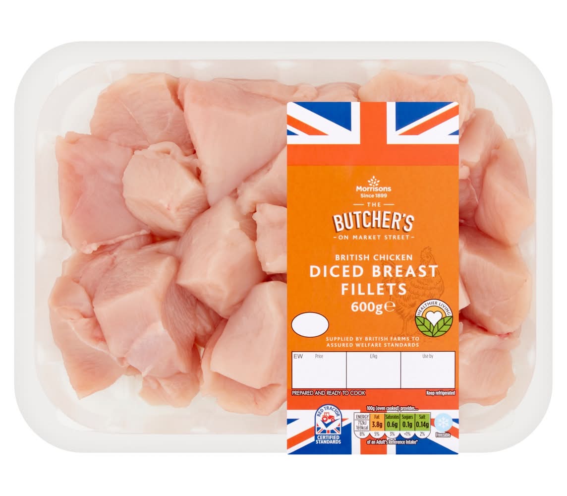 Morrisons The Butcher's on Market Street British Chicken Diced Breast Fillets (600g)