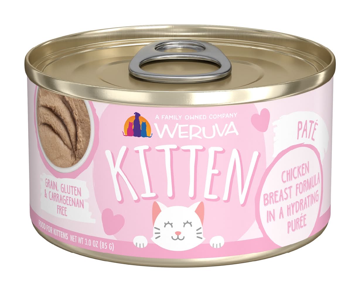 Weruva Kitten Wet Cat Food - Pate in a Hydrating Puree, 3 OZ (Flavor: Chicken, Size: 3 Oz)