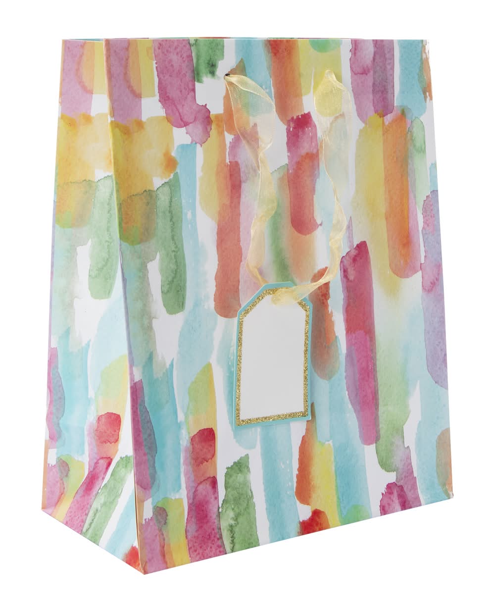 Medium Watercolor Gift Bag 7in x 9in Medium Stripes