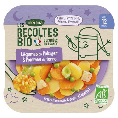 Bio - Repas bébé dès 12 mois légumes du potager et pommes de terre LES RECOLTES Bio BLEDINA - le lot de 2 pots de 230g