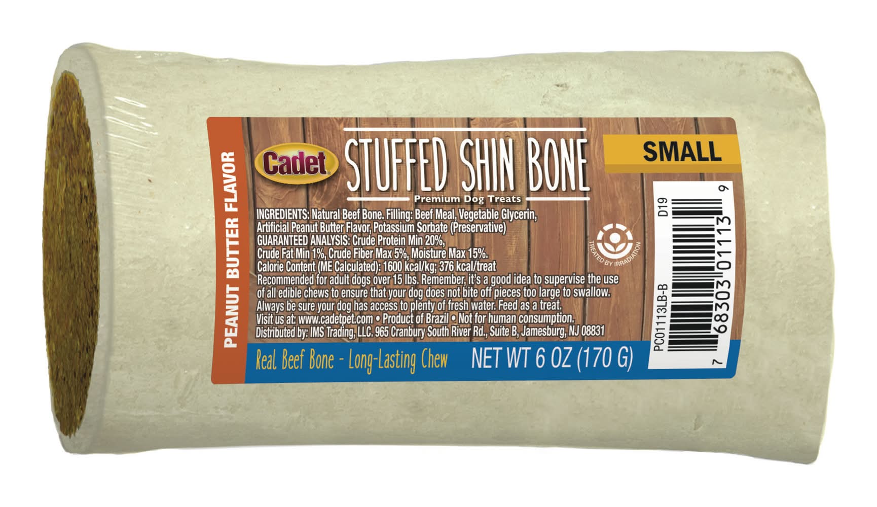 Cadet Stuffed Shin Bones, Peanut Butter, Small (6 oz)