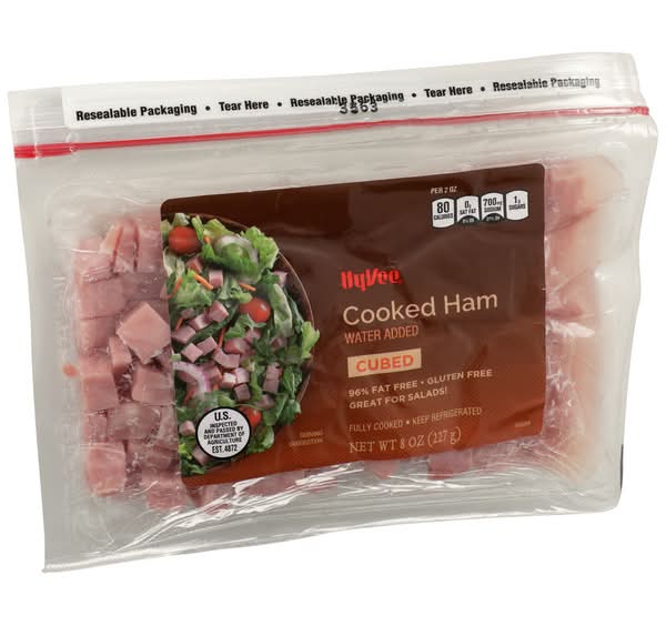 Hy-Vee Water Added Cubed Cooked Ham (8 oz)