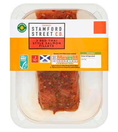 Sainsbury's Red Thai Style, Stamford Street Co. Salmon Fillets (2 pack)