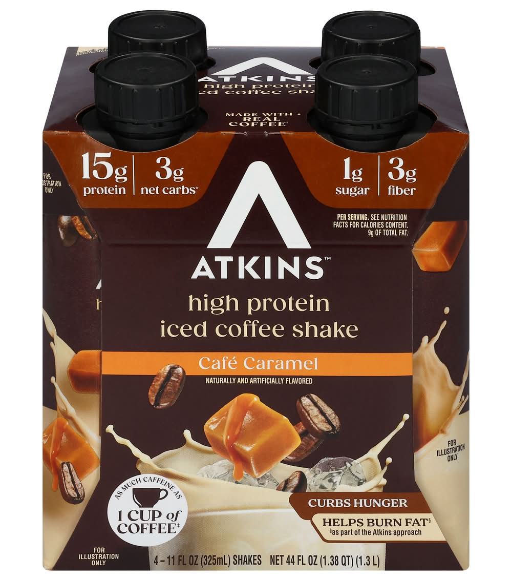 Atkins Iced Coffee, Café Caramel (4 x 11 fl oz)