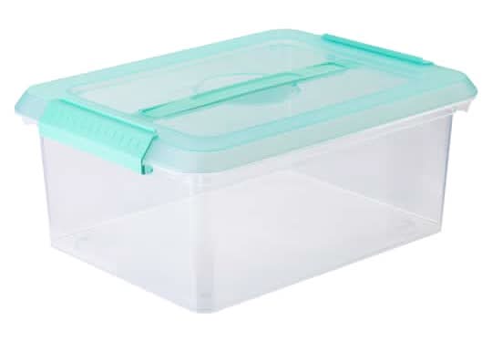 Simply Tidy 14.5Qt. Storage Bin With Lid, Mint
