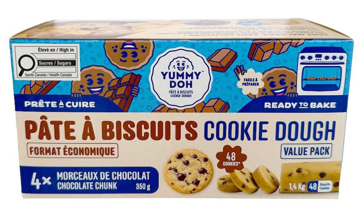 Yummy Doh - Format Économique De Pâte À Biscuits Aux Morceaux De Chocolat, 4 × 350 G / Yummy Doh Chocolate Chunk Cookie Dough Value Pack, 4 × 350 G