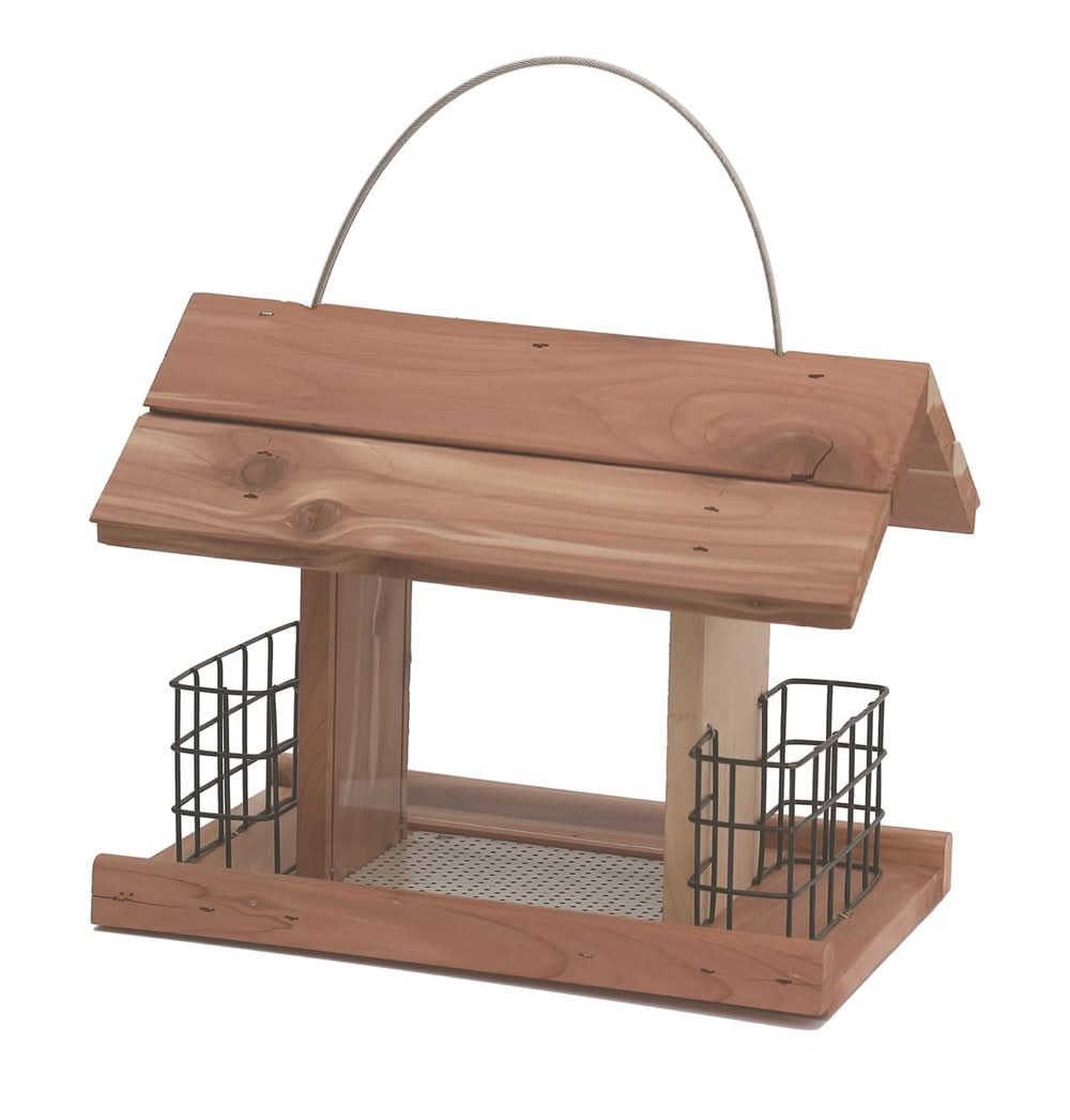 Valley Splendor Bird Feeder Wood Hanging Seed/Suet Suet feeder - 2-lb 2-cake Capacity