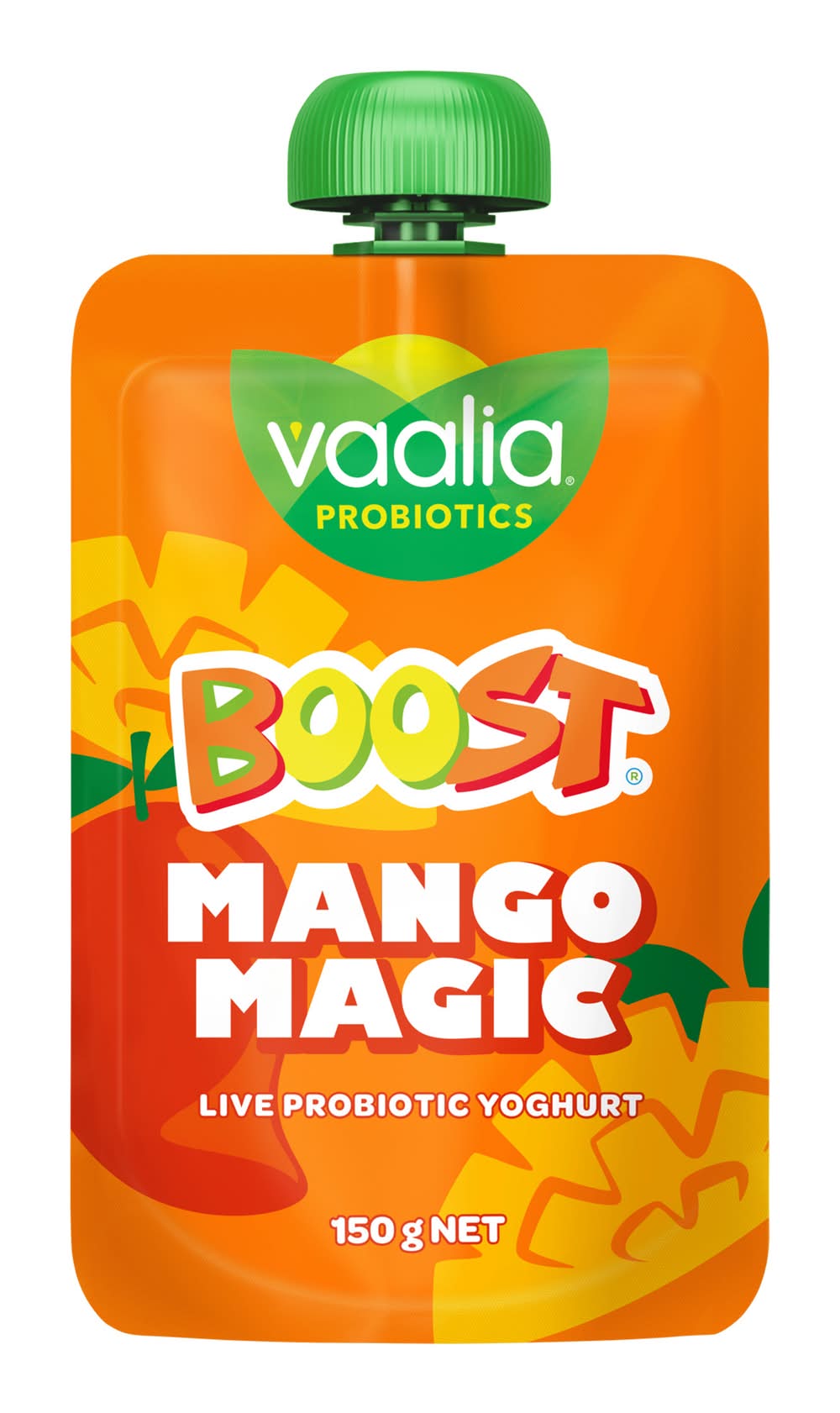 Vaalia Boost Live Probiotic Yoghurt Pouch, Mango Magic (150g)