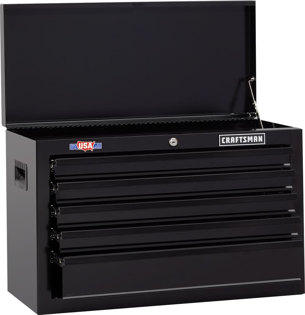 CRAFTSMAN 1000 Series 26.07-in W x 17.49-in H x 12.1-in D 5 -Drawer Steel Tool Chest ( Black )