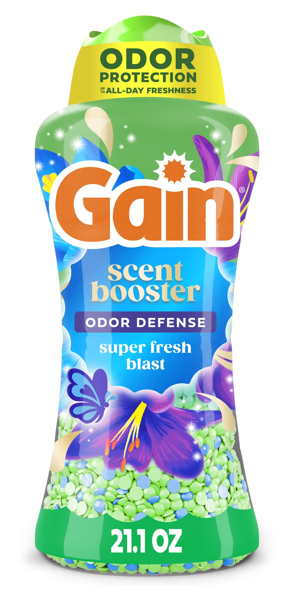 Gain Odor Defense In-Wash Scent Booster Laundry Beads, Super Fresh Blast (21.1 oz)