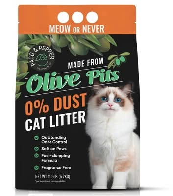 Paco & Pepper Olive Pits Natural Low Dust Clumping Cat Litter (11.5 lbs)