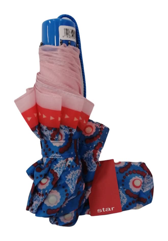 Star · Mini paraguas estampado azul/naranja