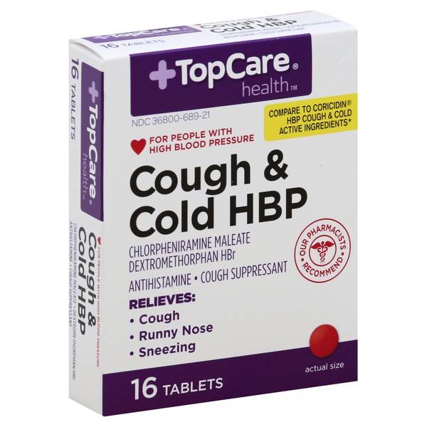 TopCare Cough & Cold Hbp Tablets (16 ct)