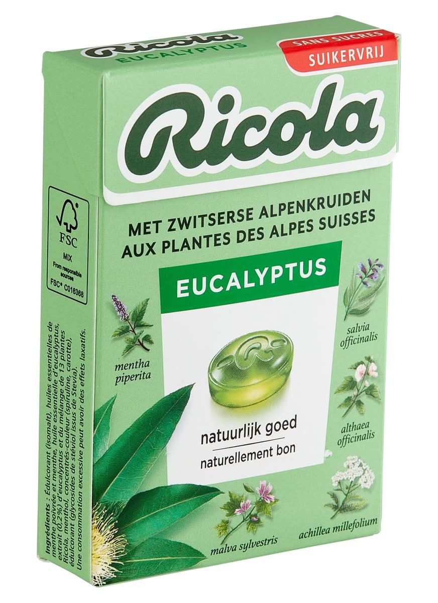 Ricola Eucalyptus aux Plantes des Alpes Suisses 50 g
