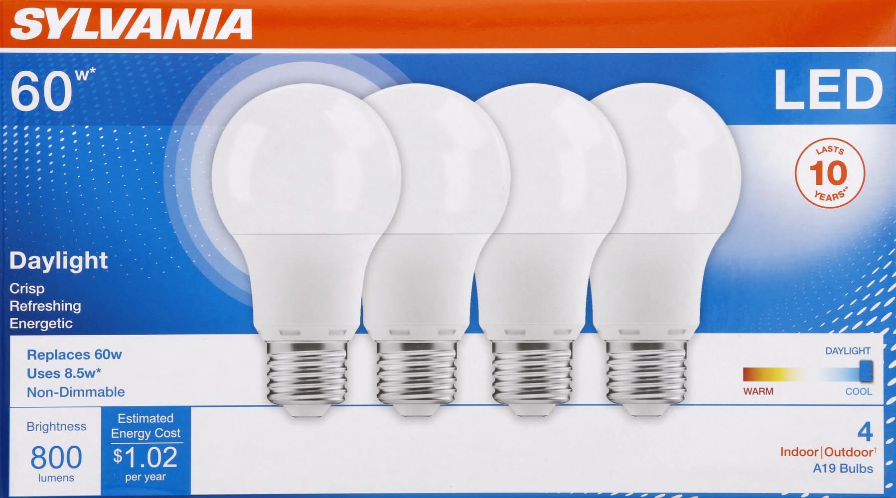 Sylvania 60W Led Day Light Bulbs (4 ct)