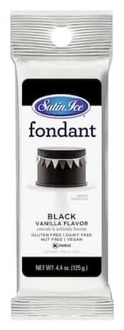 Satin Ice Ready-To-Use Fondant, Vanilla, Black (4.4 oz)