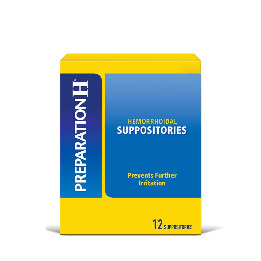 Preparation H Hemorrhoidal Suppositories, 12 Ct