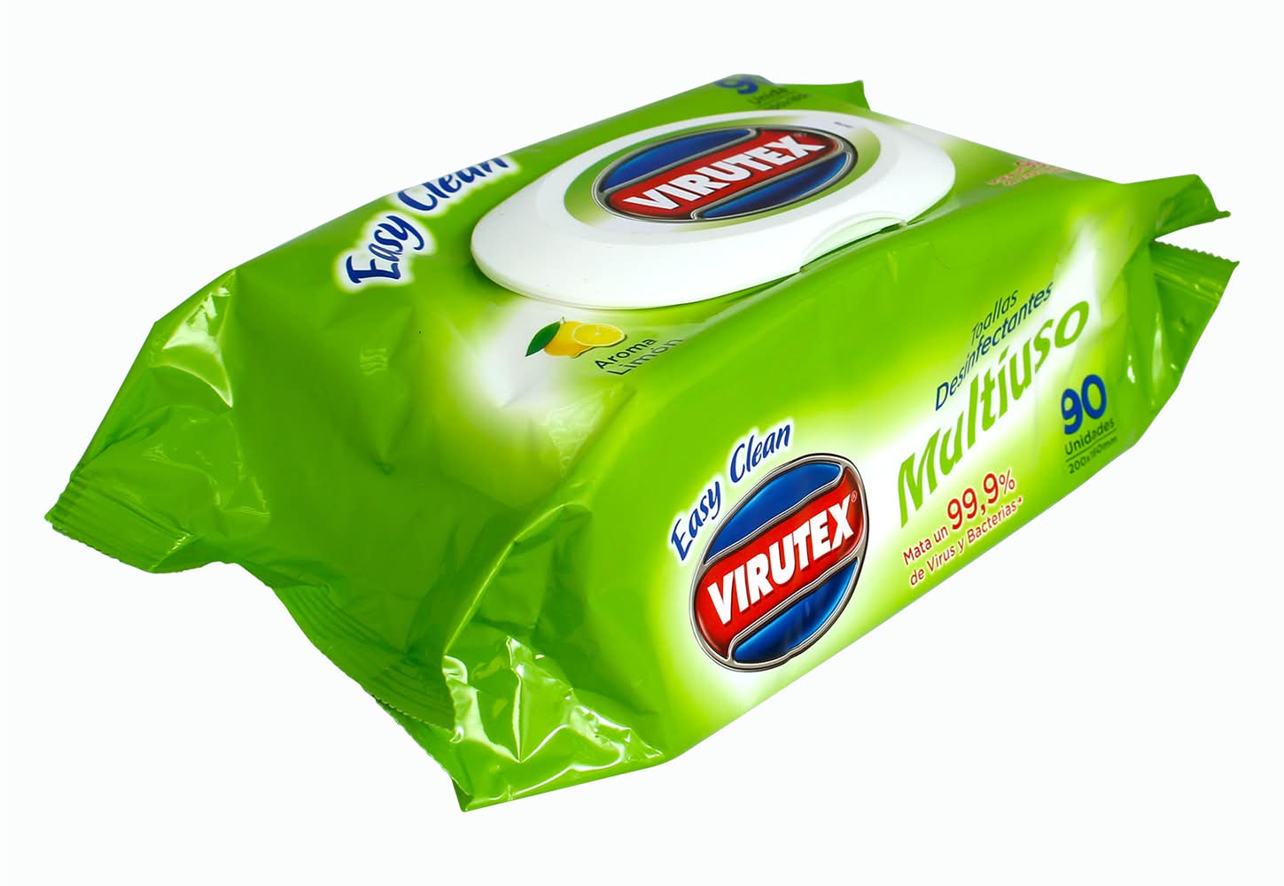 Virutex · Toallas húmedas desinfectantes multiuso - Limón - 200x160 mm (90 un)