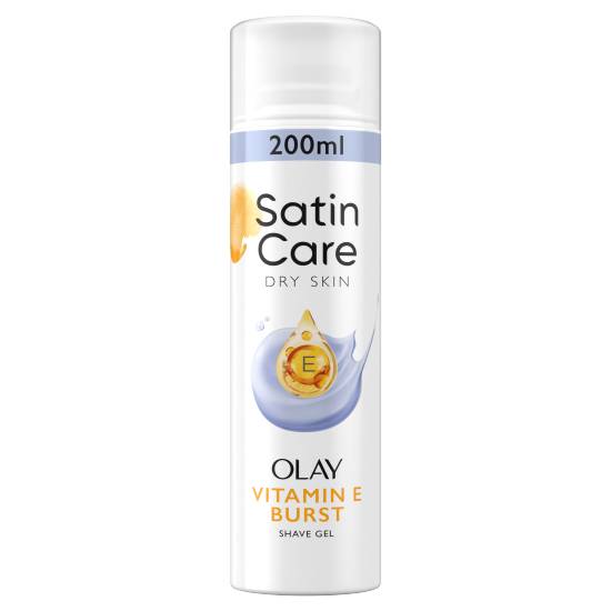 Gillette Base Satin Care With Olay Shaving Gel Dry Skin Vitamin E Burst