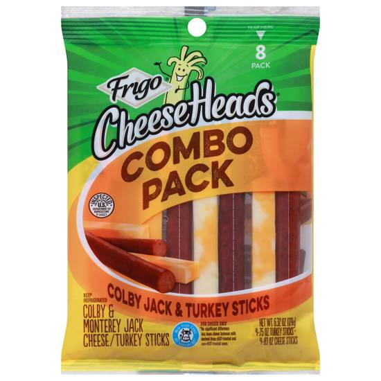 Frigo Cheese Heads Colby Jack & Turkey Sticks Combo pack (8 ct)