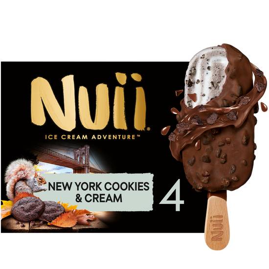 Nuii - Glace bâtonnet new york cookies et cream (4 pièces)